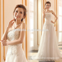 A-Line Silhouette and Sleeveless Design wedding dresses Heavy beading crystal bling bridal wedding dresses